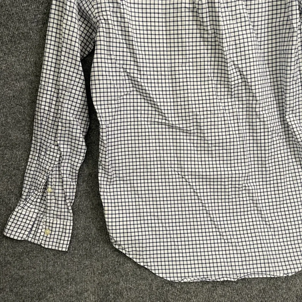 Polo Ralph Lauren Shirt Mens Sz M Plaid Long Sleeve Button Blue White Check